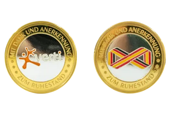 Ruhestandsmünze BiMetall Softemaille individuell
