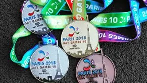 Gold, Silber und Bronze Medaillen