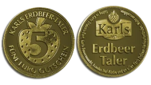 Gutschein Münze für Erdbeeren