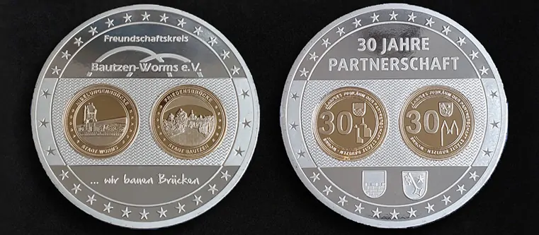 Jubiläumsmünze Städtepartnerschaft Bautzen-Worms