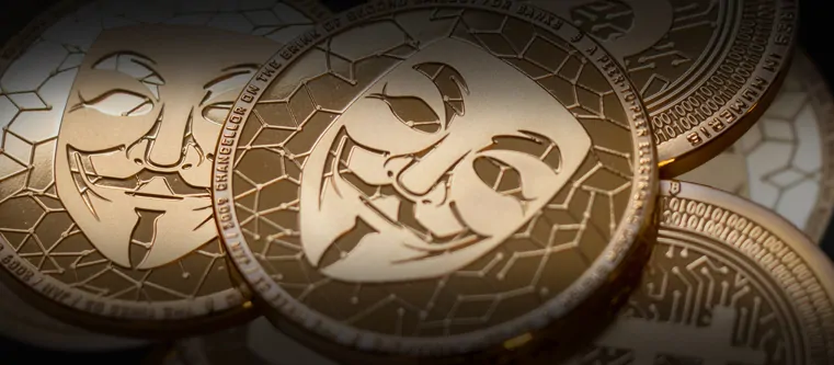 Geprägter Kryptocoin zum Anfassen