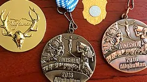 Medaillen Gold, Kupfer, Bronze, Silber Allgäu Man