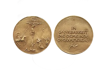 Passionsspiele vergoldete Medaille