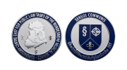 Personalisierte Silbermünzen, poliert-sandstrahl Finish mit Emaillefarben.