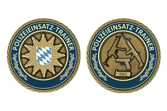 Einsatztraining-Coin aus Messing Polizei