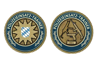 Einsatztraining-Coin aus Messing Polizei