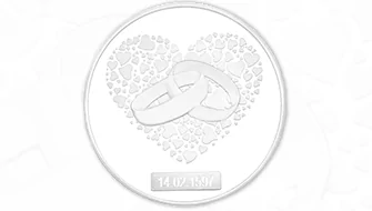 Hochzeitsmünze mit Gravurfeld