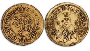 Goldene Schatzmünzen