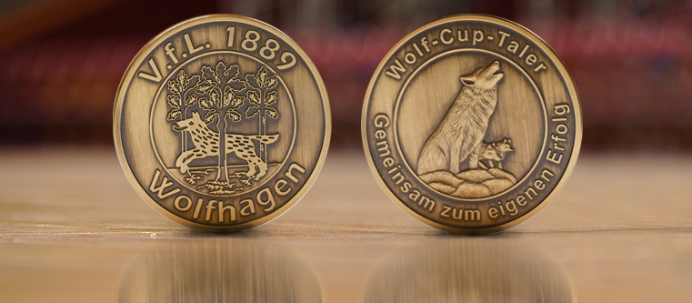 Siegermünzen geprägt für Wolf-Cup