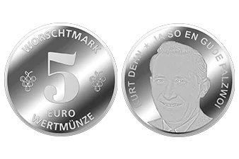 individuell geprägte Eventmünze, Silber polierte Platte