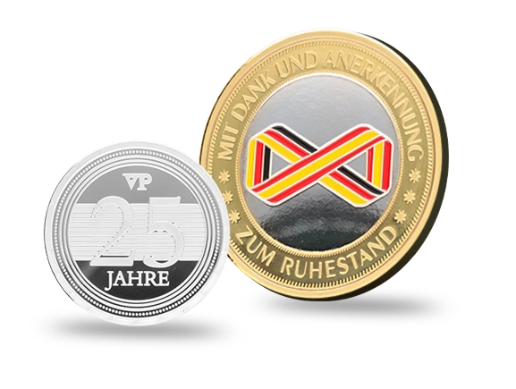 Mitarbeitergeschenk & Ruhestand Münzen Banner